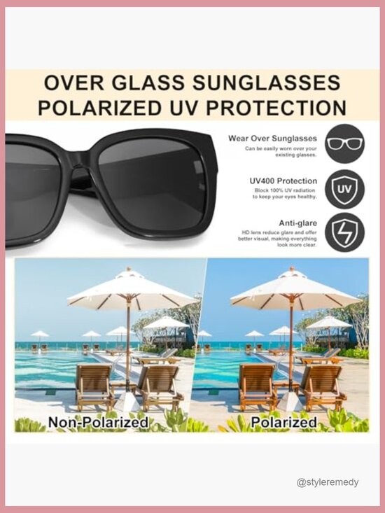 Polarized Fit Over Glasses Sunglasses, Lightweight OTG, UV400 Protection